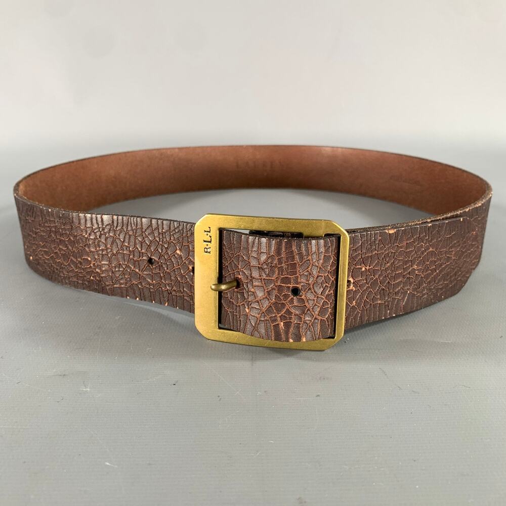 LAUREN by RALPH LAUREN Size M Brown Crackled Leather Belt